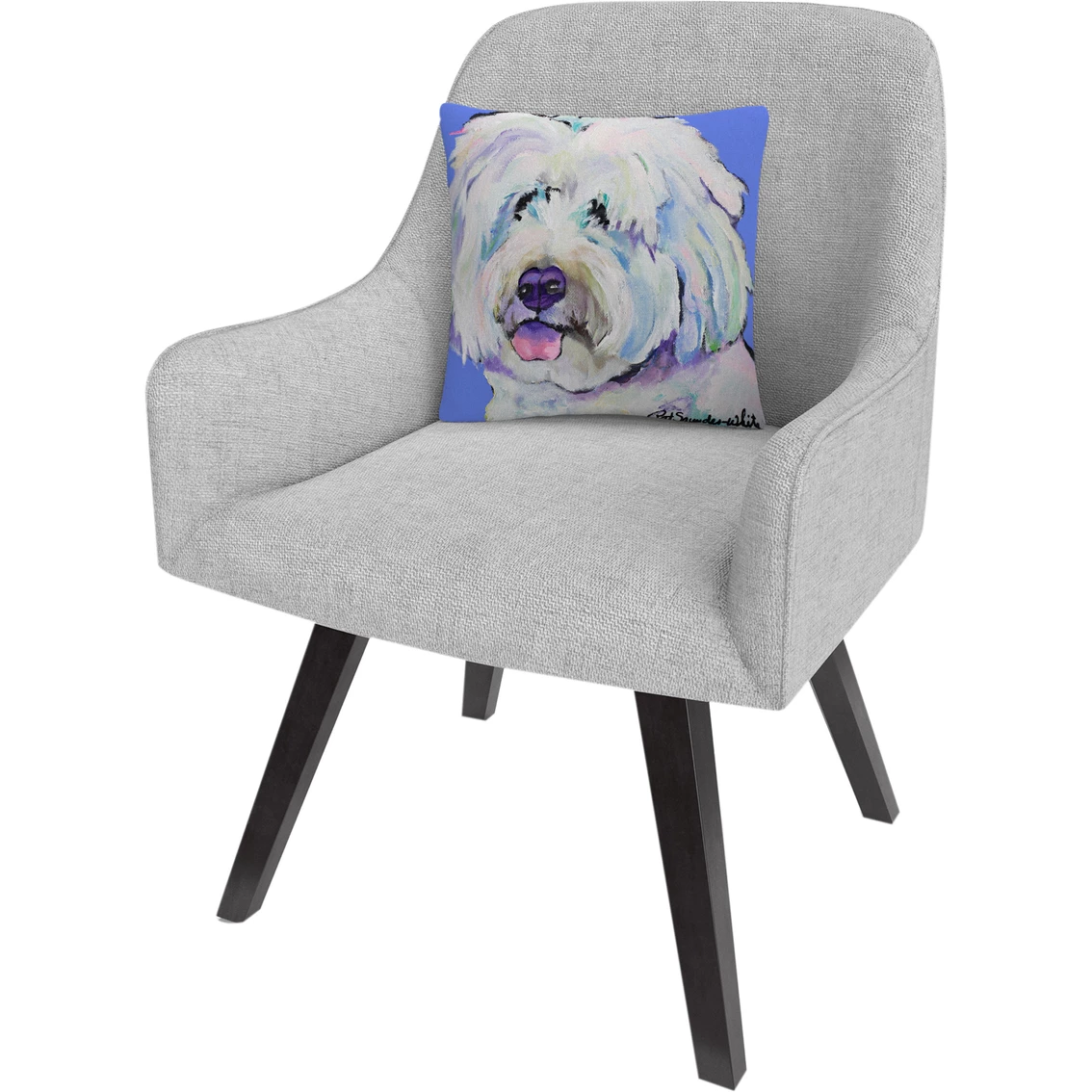 Discount ???? Trademark Fine Art Champ Animals Pets Painting Bold White Decorative Throw Pillow ✨ 4 Discount ???? Trademark Fine Art Champ Animals Pets Painting Bold White Decorative Throw Pillow ✨ - Image 2