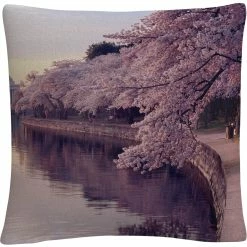 Cheap ⭐ Trademark Fine Art Cherry Blossoms Jefferson Memorial Decorative Pillow ????