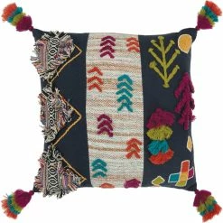 Best Pirce ???? Rizzy Home Abstract Dark Blue Polyester Filled Pillow 20 In. X 20 In. ❤️