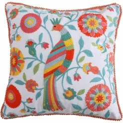 Promo ✔️ Levtex Home Laurel Coral Bird Pillow ⭐