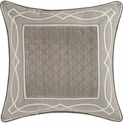 New ???? J. Queen New York Deco Silver 20 In. Square Decorative Throw Pillow ⭐