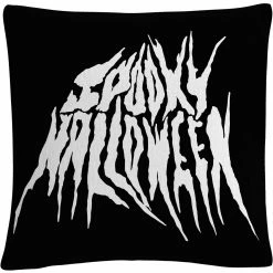 Outlet ???? Trademark Fine Art White Spooky Metal ???? Halloween Decorative Throw Pillow ????