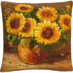 Hot Sale ???? Trademark Fine Art Masters Fine Art Sunflowers Still Life Decorative Throw Pillow ????