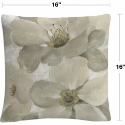 Best deal ???? Trademark Fine Art Silvia Vassileva White On White Floral I Crop Neutral Pillow ???? -Bargoose shop unnamed file 1235