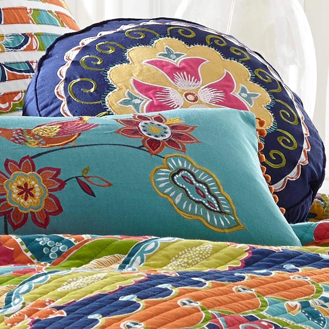 Flash Sale ❤️ Levtex Home Amelie Round Embroidered Pillow ✨ 4 Flash Sale ❤️ Levtex Home Amelie Round Embroidered Pillow ✨ - Image 2