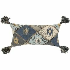 Hot Sale ???? Rizzy Home Geometric Indigo Polyester Filled Pillow ????