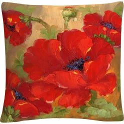Wholesale ???? Trademark Fine Art Rio Poppies Decorative Throw Pillow ????