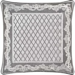 Buy ???? J. Queen New York Bel Air Square Decorative Throw Pillow 20 In., Silver ????