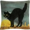 Discount ???? Trademark Fine Art Black Cat On Fence Night ???? Halloween Decorative Throw Pillow ⌛ -Bargoose shop unnamed file 1314