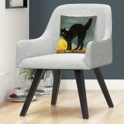 Discount ???? Trademark Fine Art Black Cat On Fence Night ???? Halloween Decorative Throw Pillow ⌛ -Bargoose shop unnamed file 1317