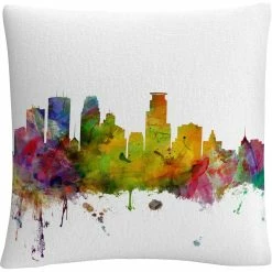 Best Pirce ???? Trademark Fine Arts Michael Tompsett Minneapolis Skyline Decorative Throw Pillow ????
