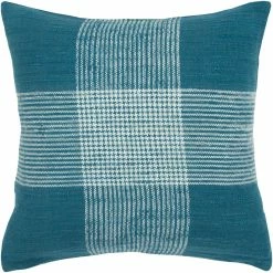 Promo ⌛ Rizzy Home Plaid Dark Teal Polyester Filled Pillow 20 In. X 20 In. ????