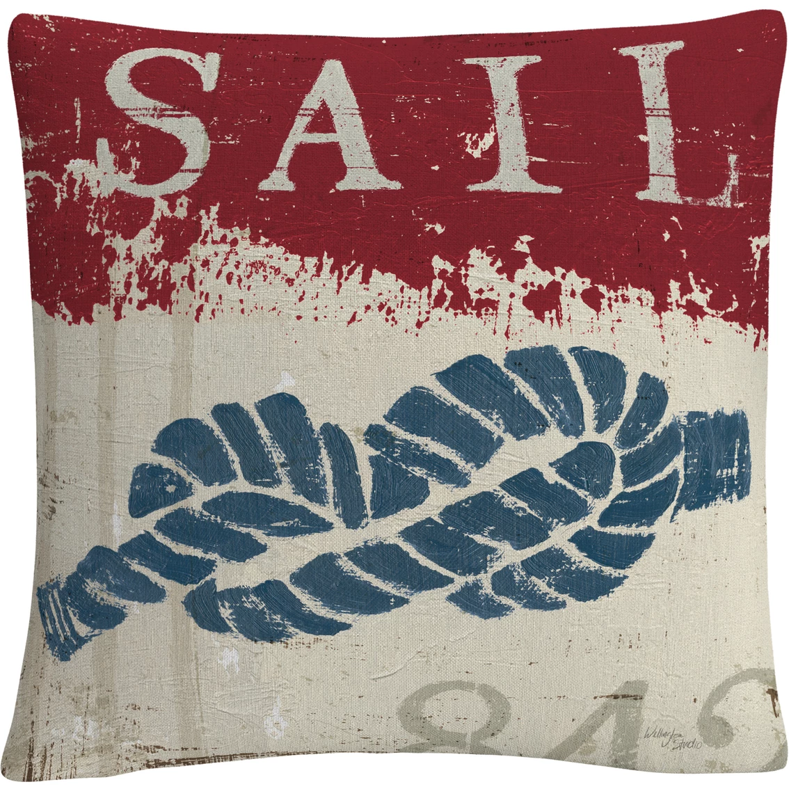 New ???? Trademark Fine Art Wellington Studio Nautical III Red Throw Pillow ❤️ 3 New ???? Trademark Fine Art Wellington Studio Nautical III Red Throw Pillow ❤️