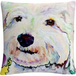 Wholesale ✔️ Trademark Fine Art Pat Saunders White Buttons Decorative Throw Pillow ✨