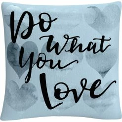 Best Pirce ⌛ Trademark Fine Art Do What You Love Blue Decorative Throw Pillow ????