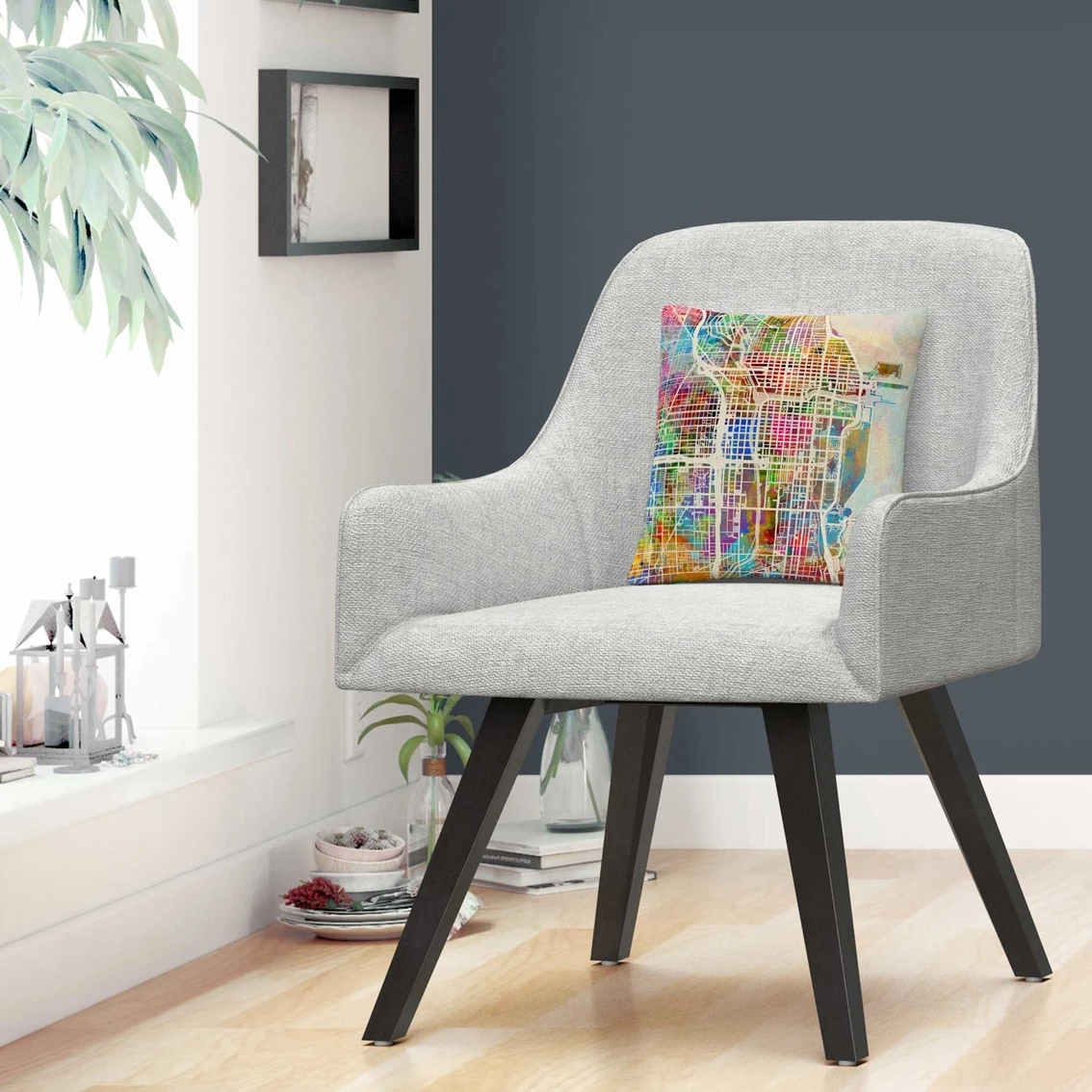 Wholesale ???? Trademark Fine Art Michael Tompsett Chicago City Street Map II Decorative Pillow ???? 6 Wholesale ???? Trademark Fine Art Michael Tompsett Chicago City Street Map II Decorative Pillow ???? - Image 4