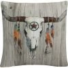 Best Pirce ???? Trademark Fine Art Longhorn On Dark Gray Wood Decorative Throw Pillow ???? -Bargoose shop unnamed file 1460
