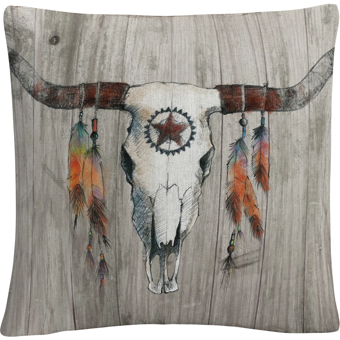 Best Pirce ???? Trademark Fine Art Longhorn On Dark Gray Wood Decorative Throw Pillow ???? 3 Best Pirce ???? Trademark Fine Art Longhorn On Dark Gray Wood Decorative Throw Pillow ????
