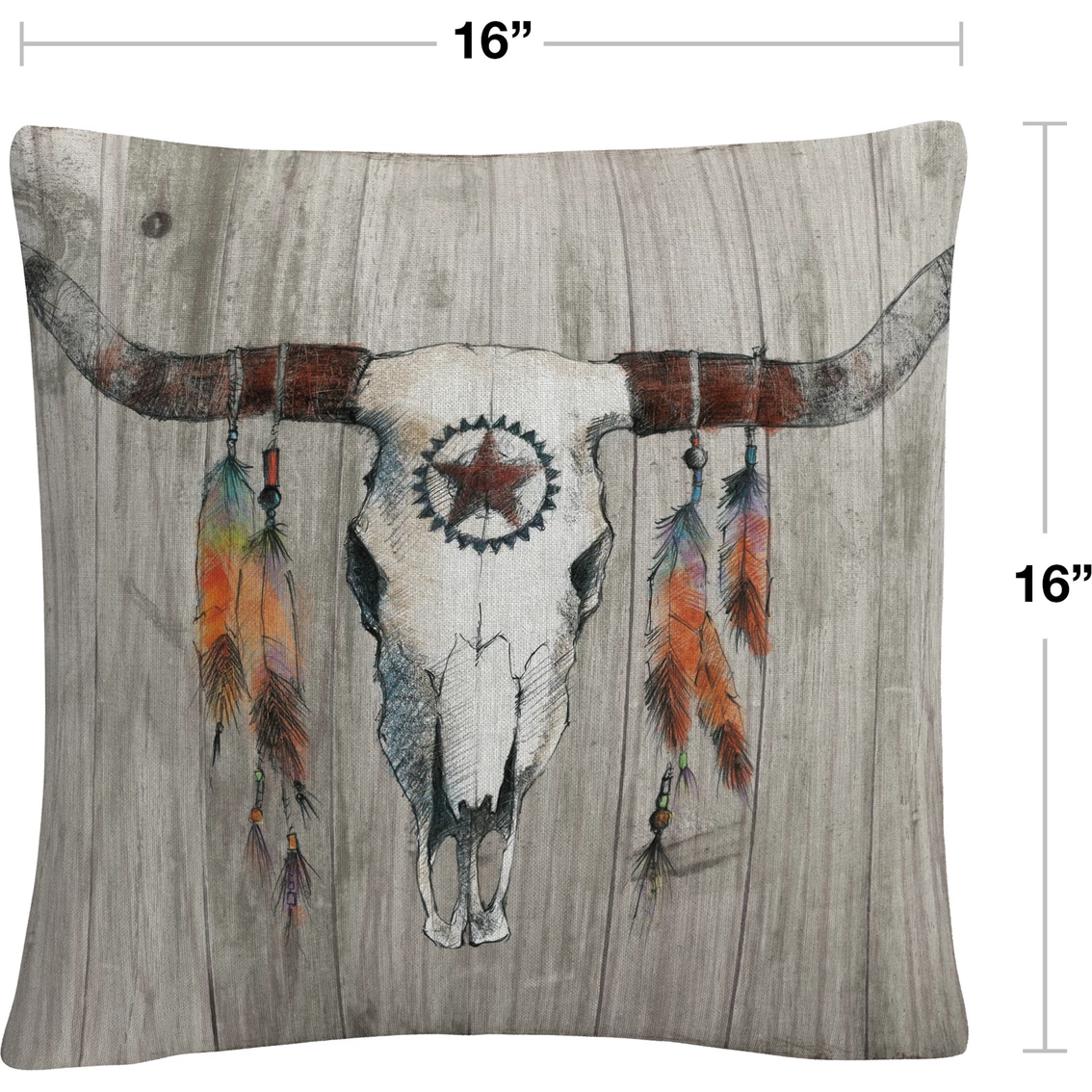 Best Pirce ???? Trademark Fine Art Longhorn On Dark Gray Wood Decorative Throw Pillow ???? 6 Best Pirce ???? Trademark Fine Art Longhorn On Dark Gray Wood Decorative Throw Pillow ???? - Image 4