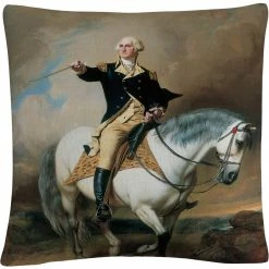 Flash Sale ???? Trademark Fine Art John Faed Portrait Of George Washington Decorative Throw Pillow ????