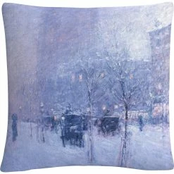 Best Sale ???? Trademark Fine Art Trademark Childe Hassam Late Afternoon New York Winter Decorative Throw Pillow ????
