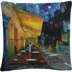 Flash Sale ???? Trademark Fine Art Vincent Van Gogh Cafe Terrace Decorative Throw Pillow ????