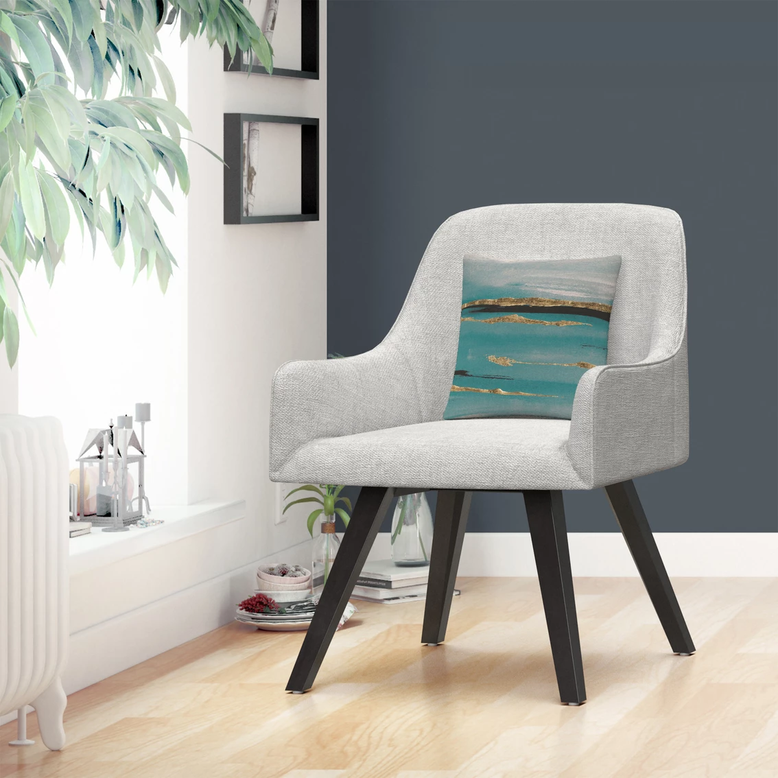 New ???? Trademark Fine Art Chris Paschke Gilded Storm II Teal Grey Crop Decorative Pillow ???? 5 New ???? Trademark Fine Art Chris Paschke Gilded Storm II Teal Grey Crop Decorative Pillow ???? - Image 3