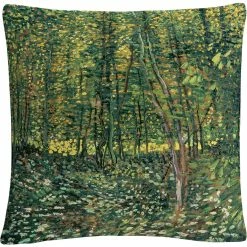 New ???? Trademark Fine Art Vincent Van Gogh Trees And Undergrowth Decorative Throw Pillow ????