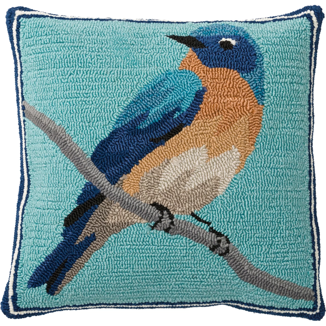 Best deal ❤️ Evergreen Indoor/Outdoor Hooked Pillow, Bluebird 18 In. X 18 In. ???? 3 Best deal ❤️ Evergreen Indoor/Outdoor Hooked Pillow, Bluebird 18 In. X 18 In. ????