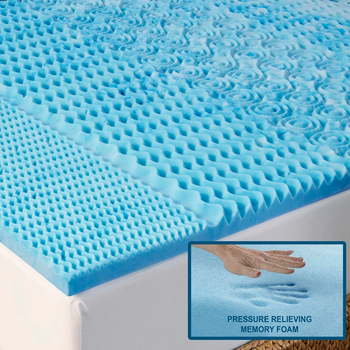 Flash Sale ???? Rio Home Fashions Arctic Sleep Cool Gel 1.5 In. 5 Zone Memory Foam Mattress Topper ???? 4 Flash Sale ???? Rio Home Fashions Arctic Sleep Cool Gel 1.5 In. 5 Zone Memory Foam Mattress Topper ???? - Image 2