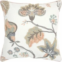 Best deal ???? Rizzy Home Floral Ivory Square Decorative Throw Pillow ❤️