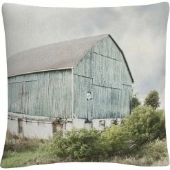 Promo ???? Trademark Fine Art Elizabeth Urquhart Late ???? Summer Barn I Crop Decorative Pillow ⌛