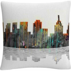 New ???? Trademark Fine Art Philadelphia Pennsylvania Skyline Decorative Throw Pillow ????