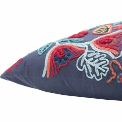 New ???? Rizzy Home Floral Dark Blue Square Decorative Throw Pillow ⌛ -Bargoose shop unnamed file 253