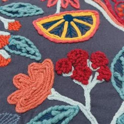 New ???? Rizzy Home Floral Dark Blue Square Decorative Throw Pillow ⌛ -Bargoose shop unnamed file 254