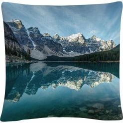 Promo ???? Trademark Fine Art Pierre Leclerc Moraine Lake Reflection Decorative Throw Pillow ????