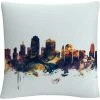 Promo ???? Trademark Fine Art Michael Tompsett Kansas City Skyline Blue Decorative Pillow ????