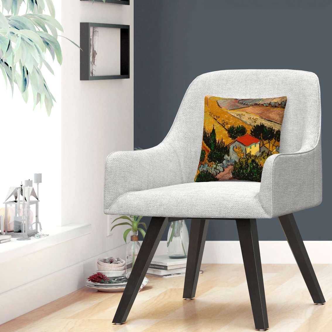 Flash Sale ???? Trademark Fine Art Vincent Van Gogh Landscape With House Decorative Throw Pillow ⭐ 5 Flash Sale ???? Trademark Fine Art Vincent Van Gogh Landscape With House Decorative Throw Pillow ⭐ - Image 3