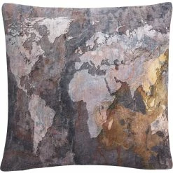 Best Pirce ???? Trademark Fine Art World Map Rock Decorative Throw Pillow ❤️