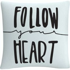 Cheapest ???? Trademark Fine Art Typographic Follow Your Heart Decorative Throw Pillow ????