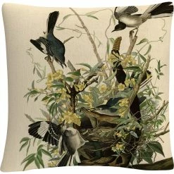 Buy ???? Trademark Fine Art John James Audubon Mocking Birds And Snake II Throw Pillow ????