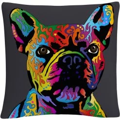 Best deal ???? Trademark Fine Art French Bulldog Grey Decorative Throw Pillow ✔️