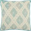 Promo ???? Rizzy Home Diamond Teal Polyester Filled Pillow 22 In. X 22 In. ⭐ -Bargoose shop unnamed file 576