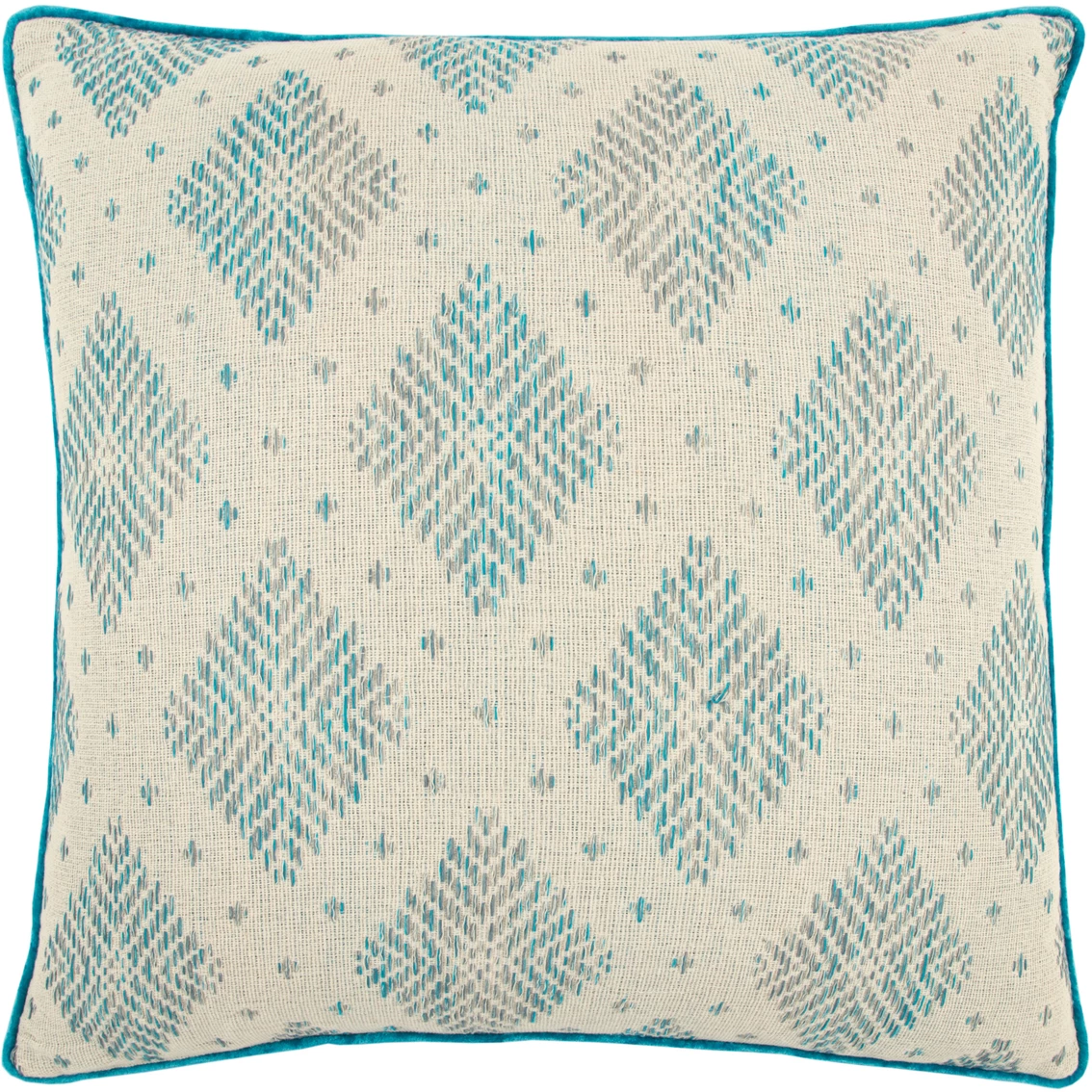 Promo ???? Rizzy Home Diamond Teal Polyester Filled Pillow 22 In. X 22 In. ⭐ 3 Promo ???? Rizzy Home Diamond Teal Polyester Filled Pillow 22 In. X 22 In. ⭐