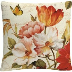 New ❤️ Trademark Fine Art Lisa Audit Poesie Florale III Decorative Throw Pillow ????