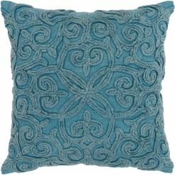 Best deal ???? Rizzy Home Solid Blue Square Decorative Throw Pillow ❤️
