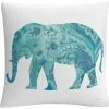 Promo ???? Trademark Fine Art Danhui Nai Boho Teal Elephant II Decorative Throw Pillow ????