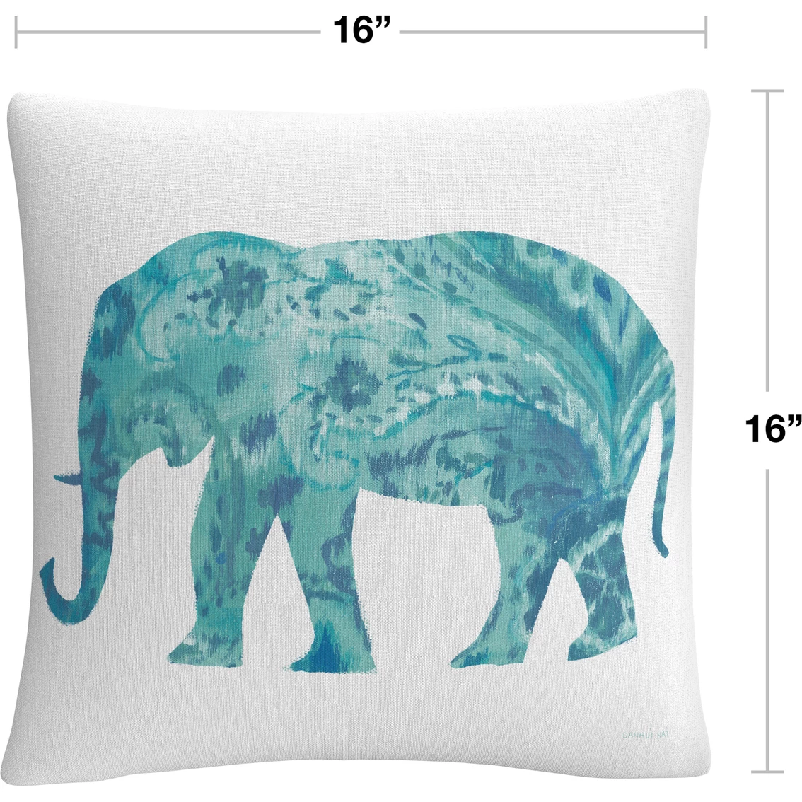Promo ???? Trademark Fine Art Danhui Nai Boho Teal Elephant II Decorative Throw Pillow ???? 4 Promo ???? Trademark Fine Art Danhui Nai Boho Teal Elephant II Decorative Throw Pillow ???? - Image 2