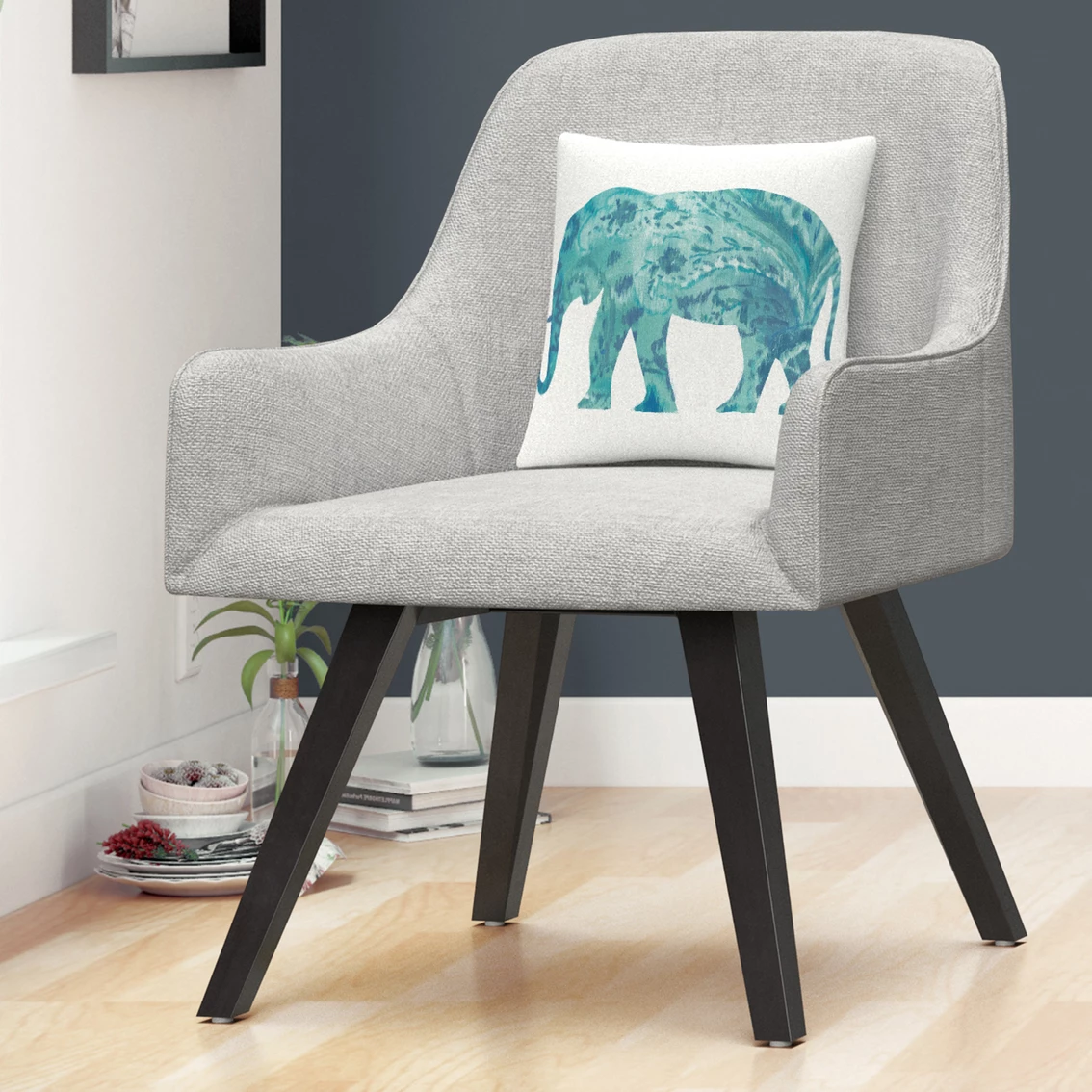 Promo ???? Trademark Fine Art Danhui Nai Boho Teal Elephant II Decorative Throw Pillow ???? 6 Promo ???? Trademark Fine Art Danhui Nai Boho Teal Elephant II Decorative Throw Pillow ???? - Image 4