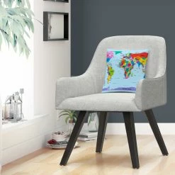 Best Sale ???? Trademark Fine Art Michael Tompsett Childrens World Map Decorative Throw Pillow ???? -Bargoose shop unnamed file 635